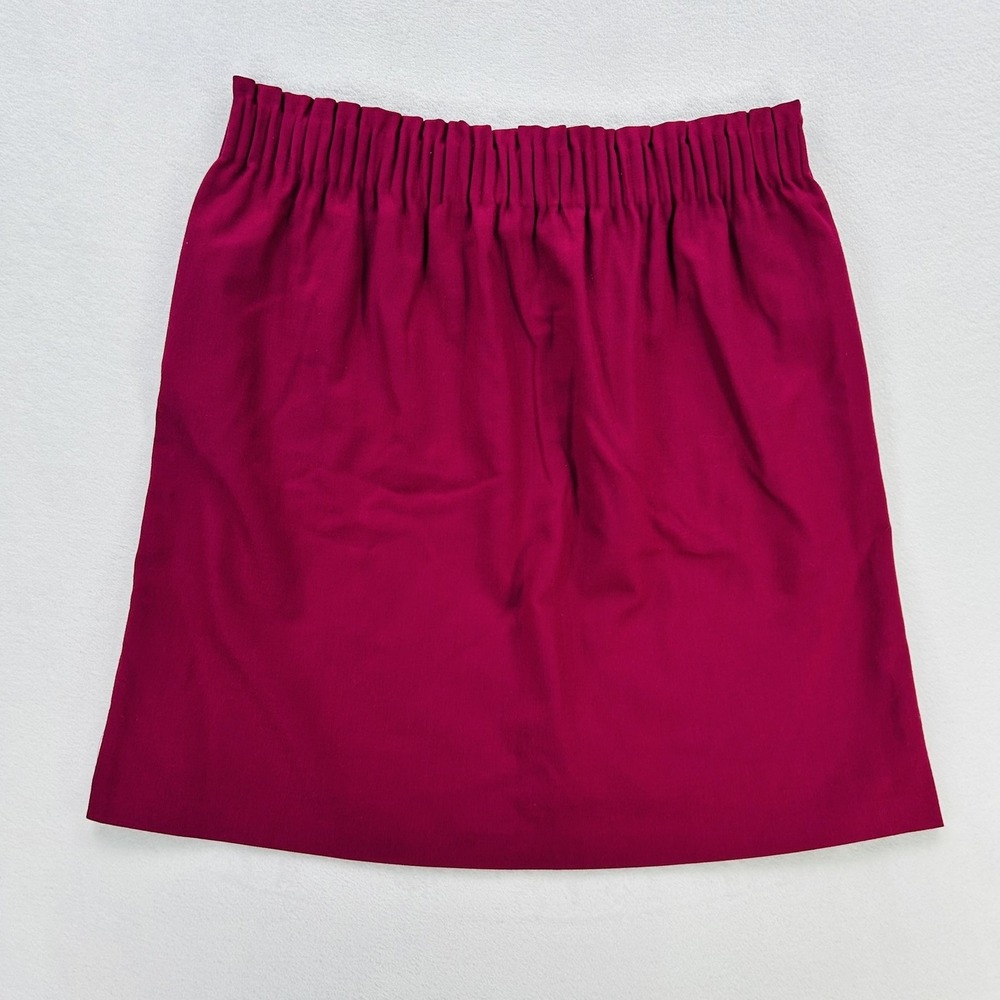 J.Crew Skirt Womens 12 Pink Wool Elastic Waist Lined Mini Pull On Twill